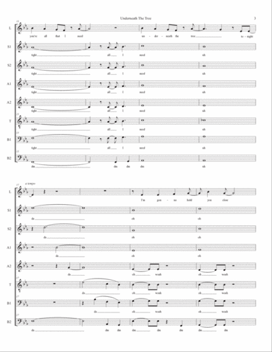 Underneath The Tree Divisi scores gallery preview page 3