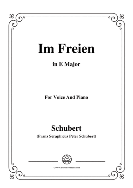Schubert-Im Freien,in E Major,Op.80 No.3,for Voice and Piano image number null