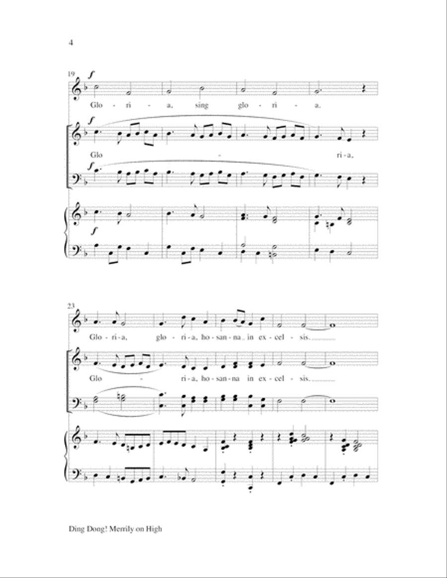 Ding Dong! Merrily on High 4-Part scores gallery preview page 4