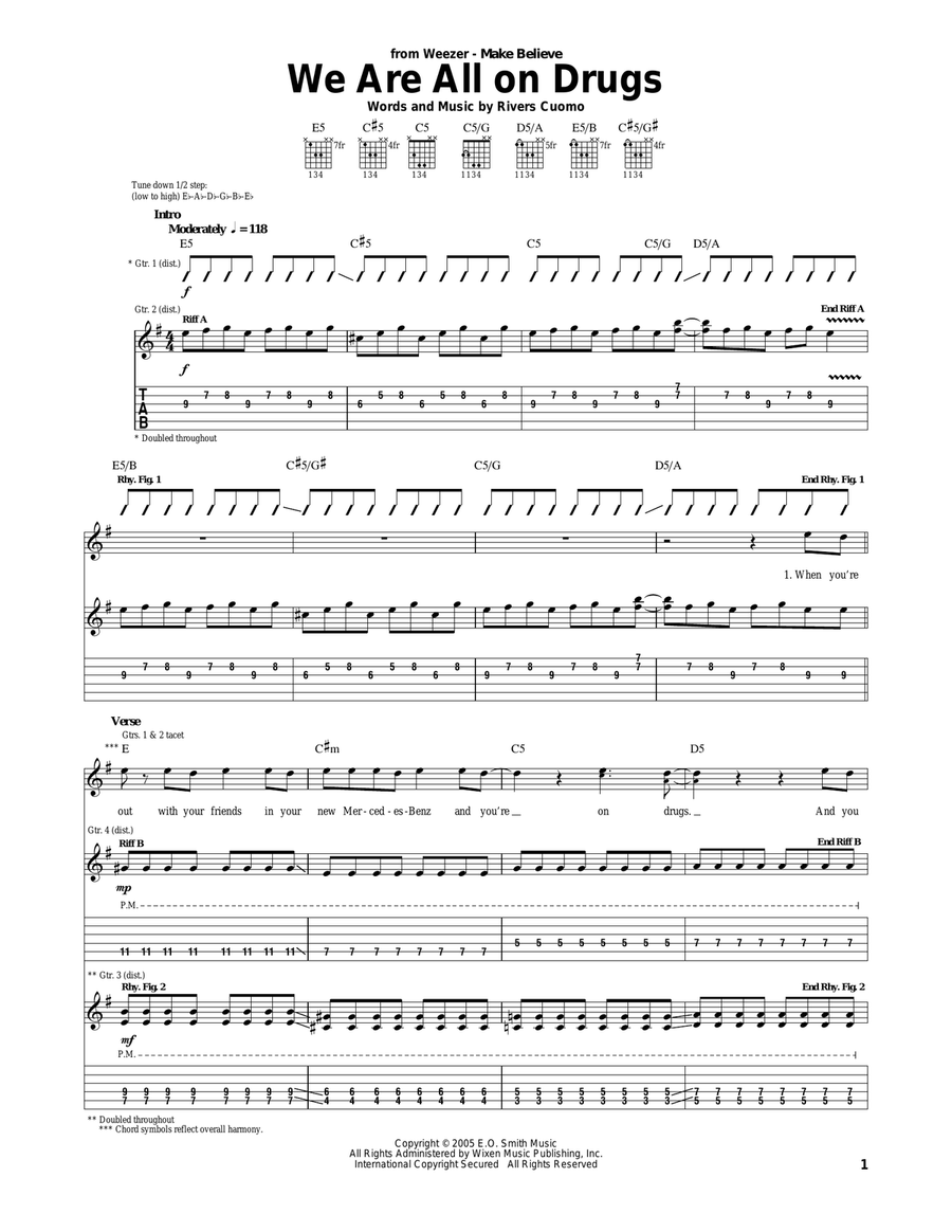 We Are All On Drugs Acoustic Guitar scores gallery preview page 1