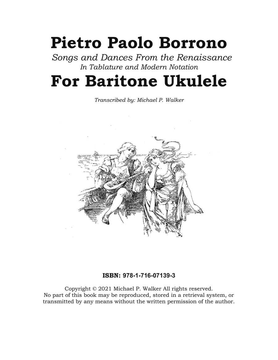 Pietro Paolo Borrono: Songs and Dances From the Renaissance In Tablature and Modern Notation For B Ukulele scores gallery preview page 1