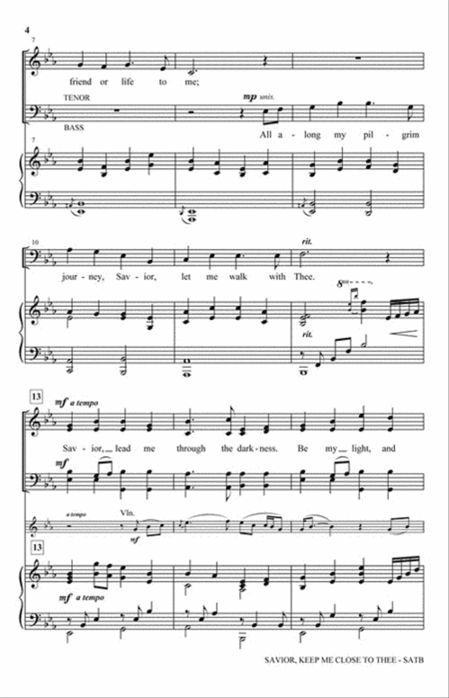 Savior, Keep Me Close to Thee 4-Part scores gallery preview page 3