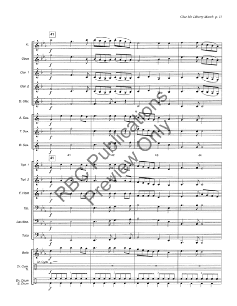 Give Me Liberty March Give Me Liberty March Concert Band scores gallery preview page 14