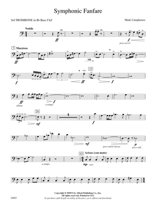 Symphonic Fanfare: (wp) 3rd B-flat Trombone B.C.