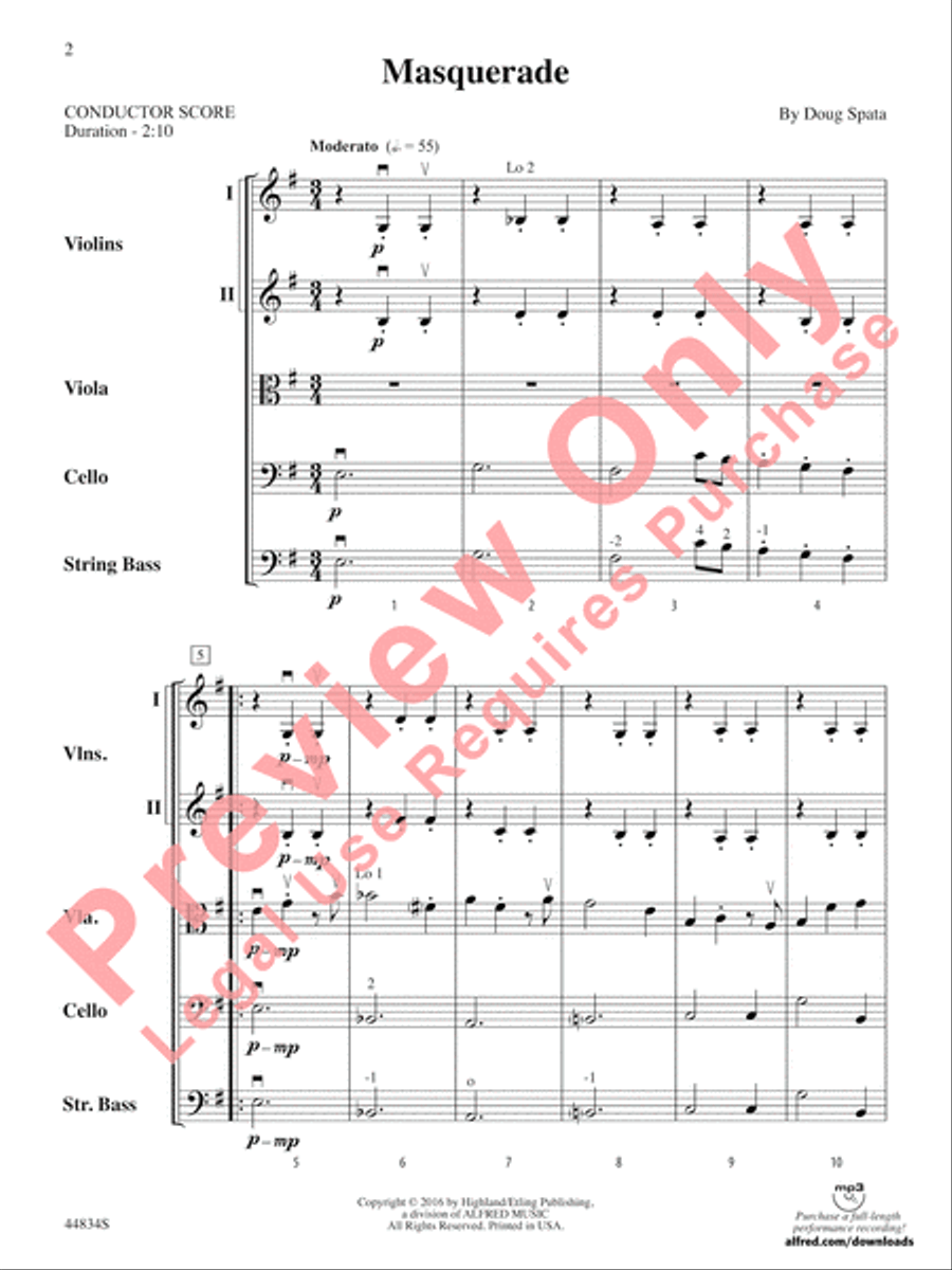 Masquerade String Orchestra scores gallery preview page 3
