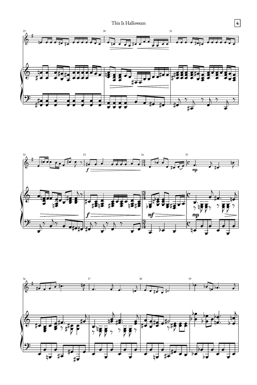 This Is Halloween Piano scores gallery preview page 4