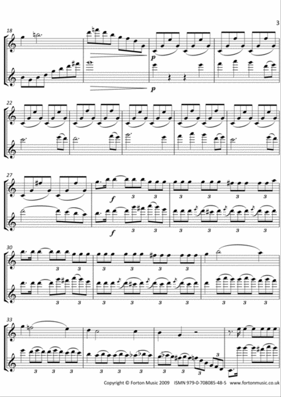 Duos Op 53 no 3 Flute Duet scores gallery preview page 3