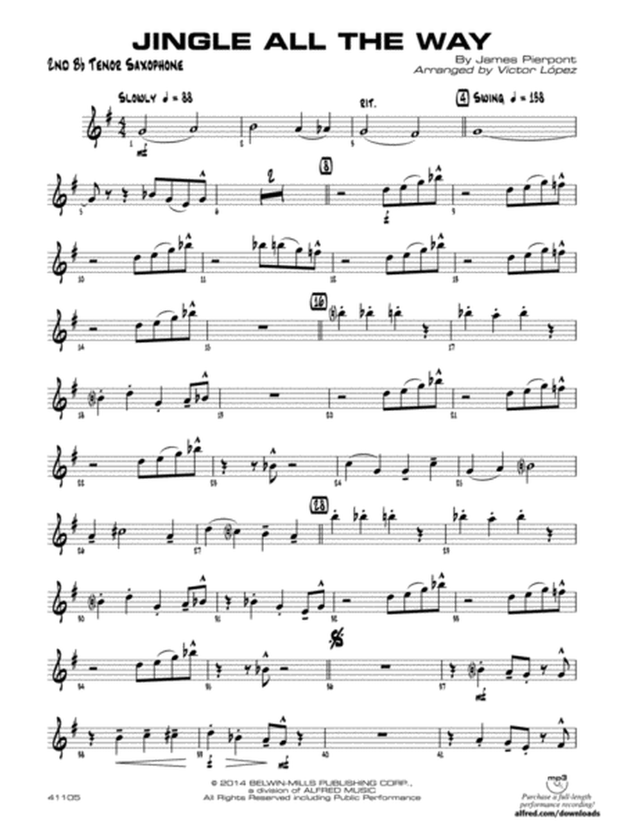 Jingle All the Way: 2nd B-flat Tenor Saxophone