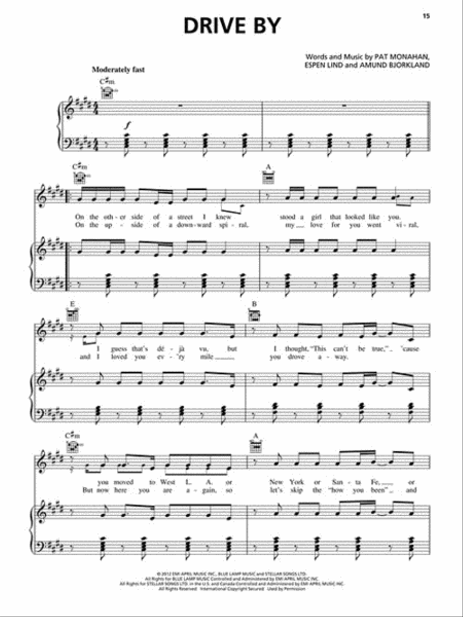 Train - California 37 Piano, Vocal, Guitar scores gallery preview page 3