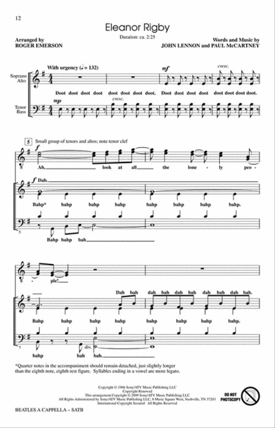Beatles A Cappella 4-Part scores gallery preview page 3