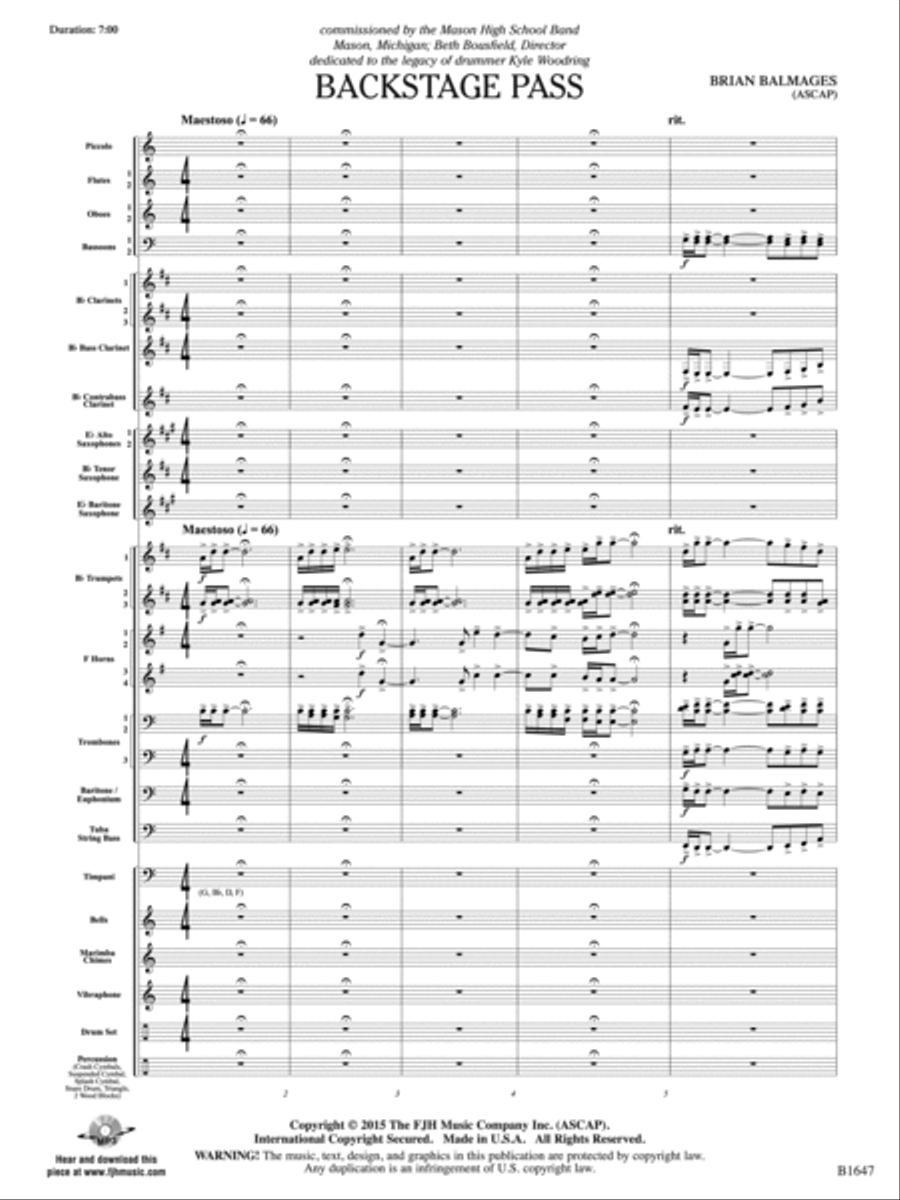 Backstage Pass: Score Backstage Pass: Score Concert Band scores gallery preview page 3