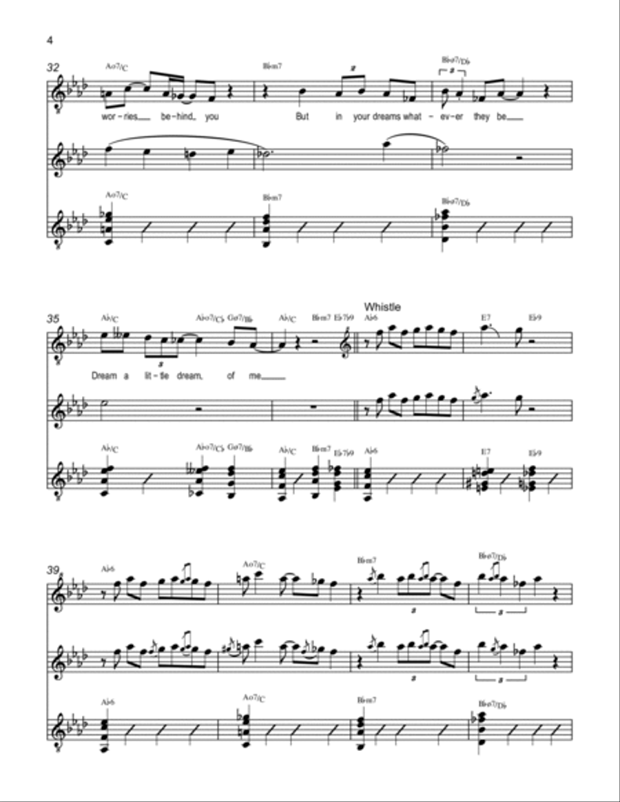 Dream a Little Dream of Me Piano, Vocal, Guitar scores gallery preview page 4