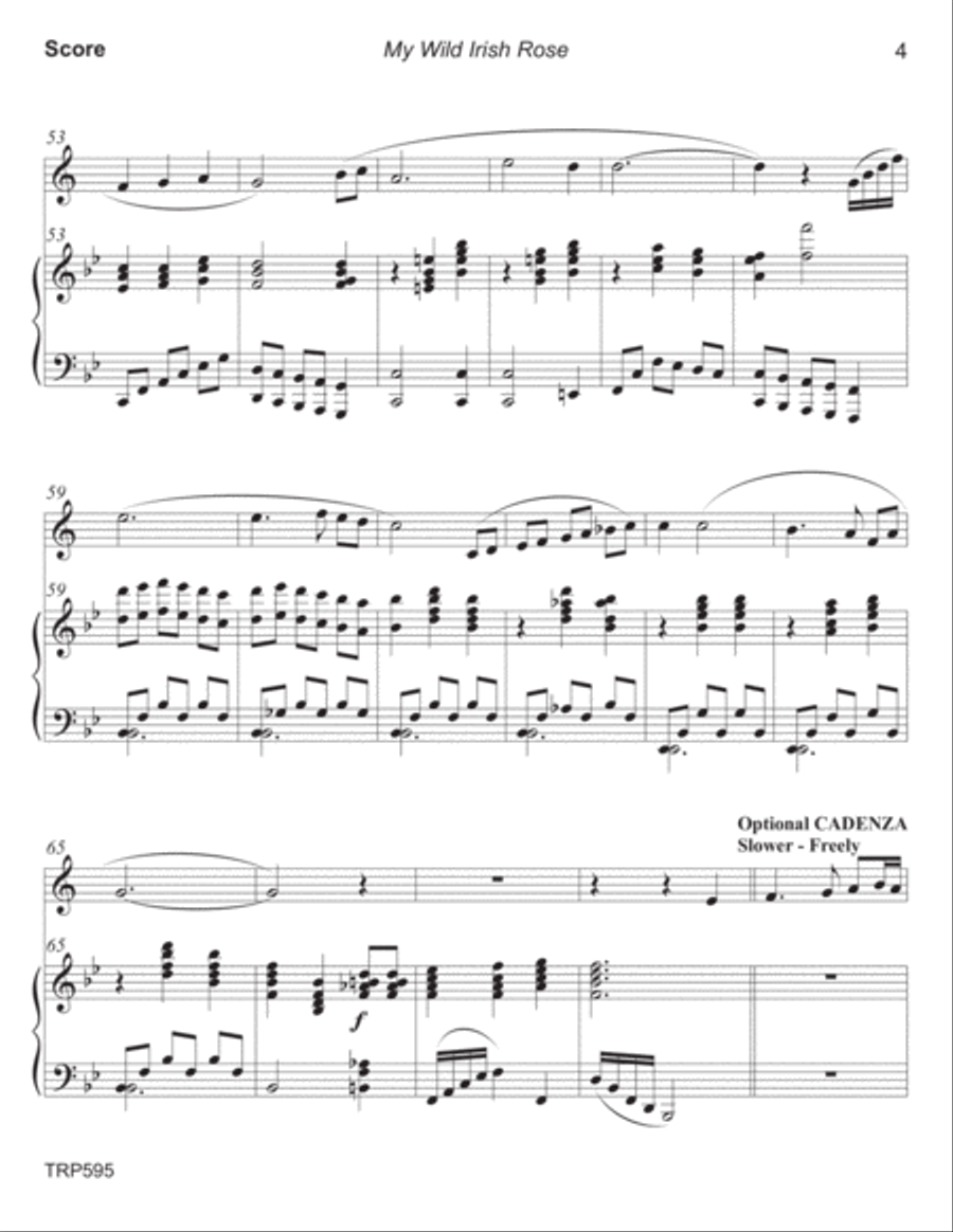 MY WILD IRISH ROSE - TRUMPET SOLO with Piano Accompaniment Trumpet Solo scores gallery preview page 4