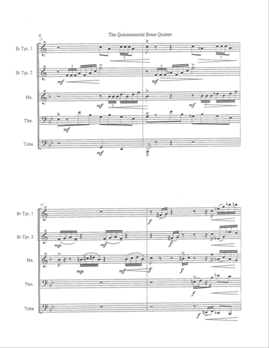 The Quintessential Brass Quintet Brass Quintet scores gallery preview page 4
