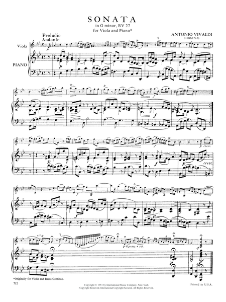 Sonata In G Minor, Rv 27 (Opus 2, No. 1)