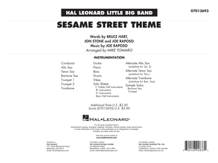 Sesame Street Theme (arr. Mike Tomaro) - Full Score