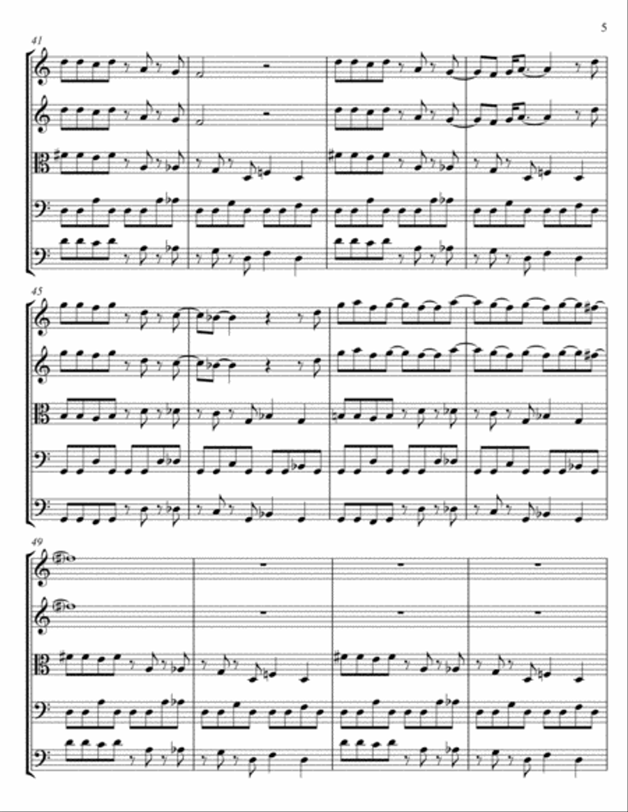 Sunshine Of Your Love String Quintet scores gallery preview page 5