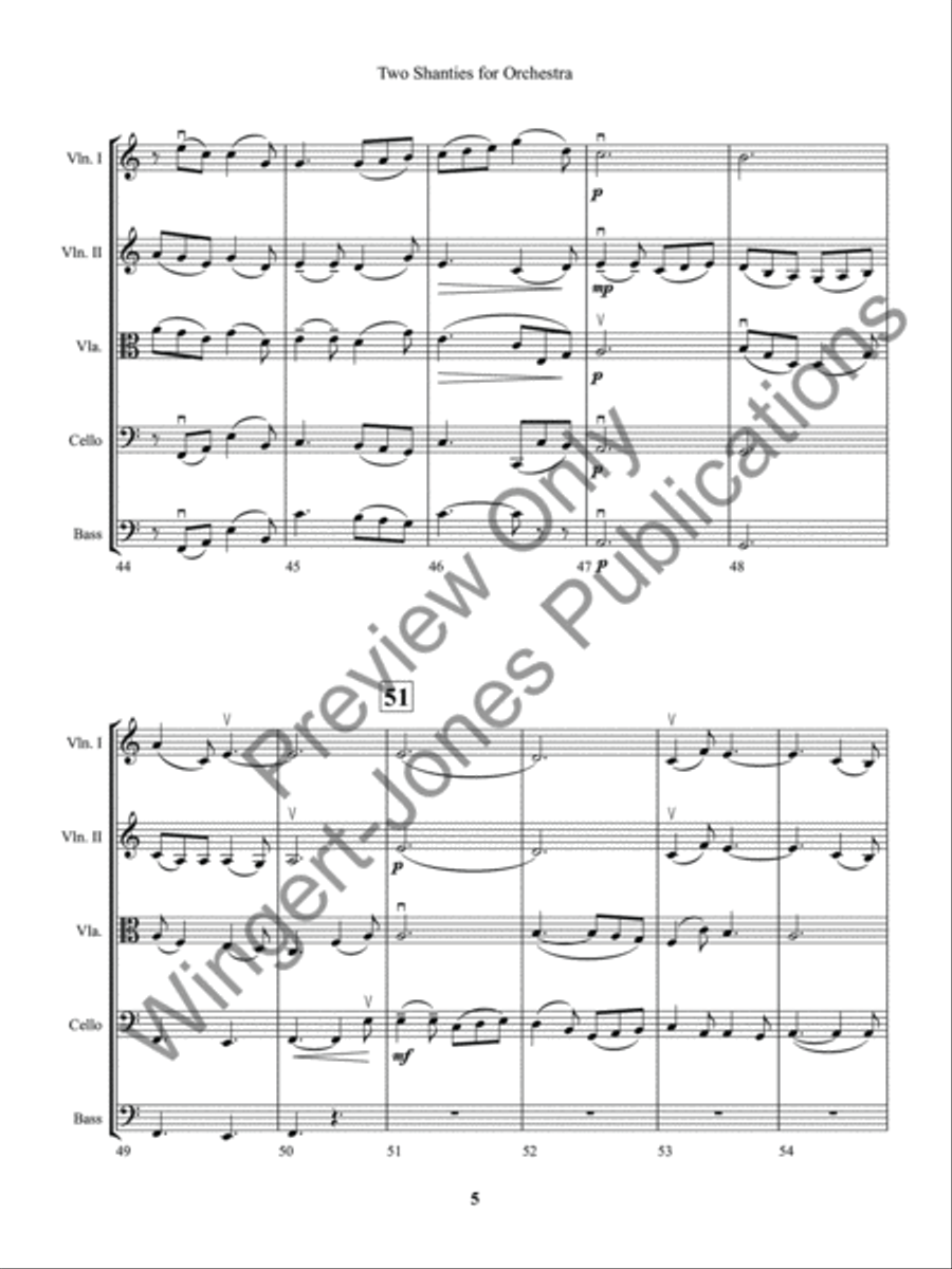 Two Sea Shanties for String Orchestra (Score) String Orchestra scores gallery preview page 8