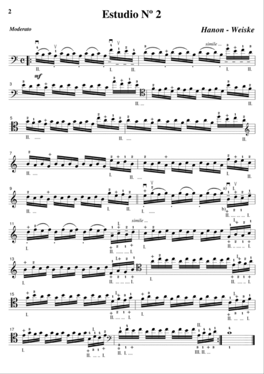 Hanon - Weiske, Tres Estudios para Contrabajo Double Bass scores gallery preview page 3