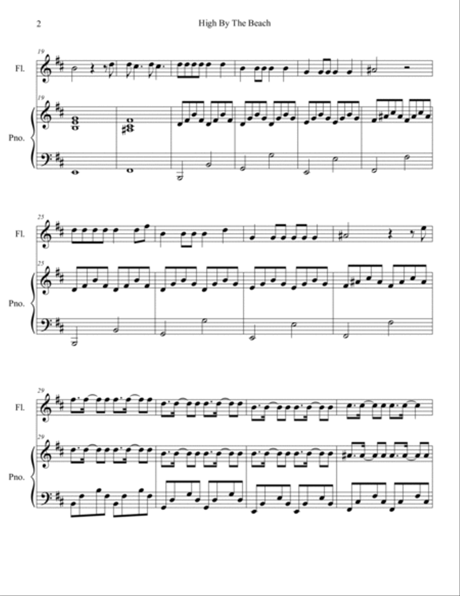 High By The Beach Flute Solo scores gallery preview page 3