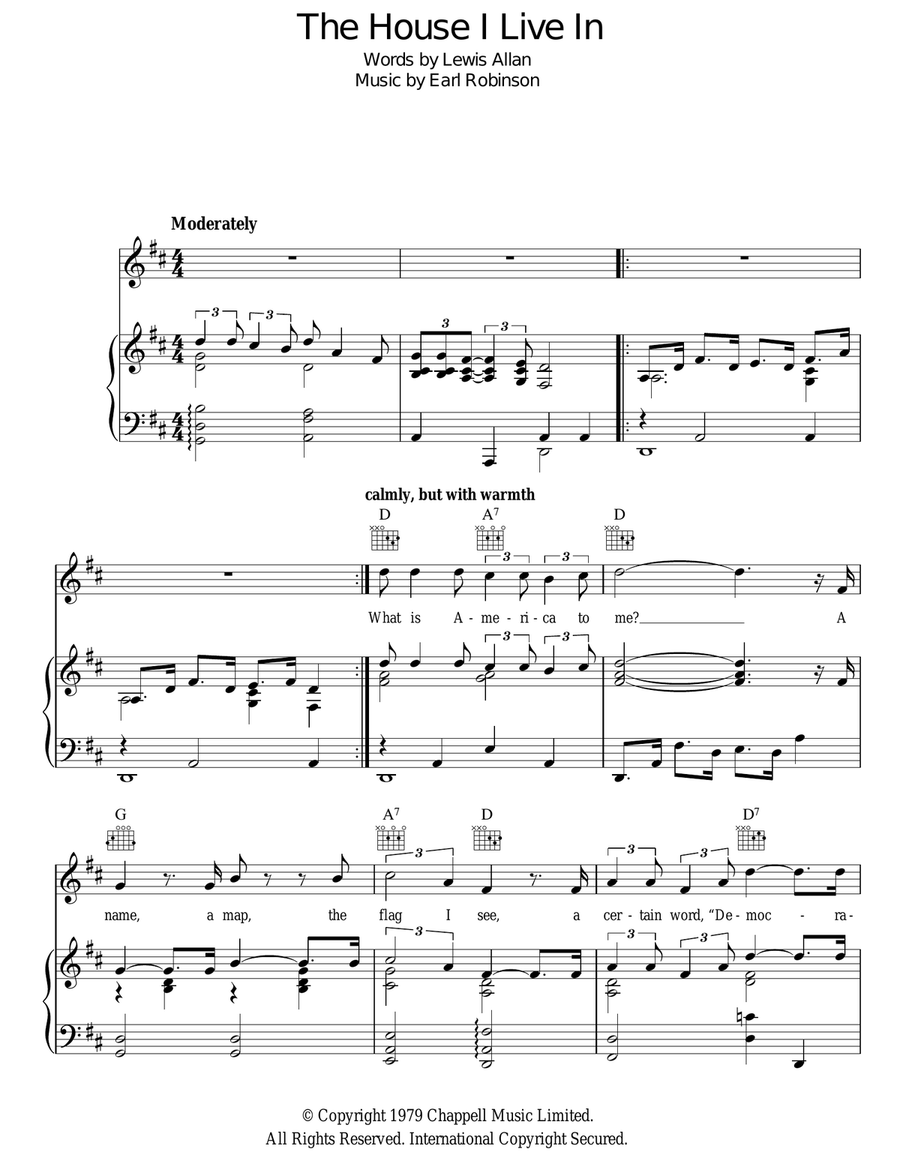 The House I Live In Guitar scores gallery preview page 1