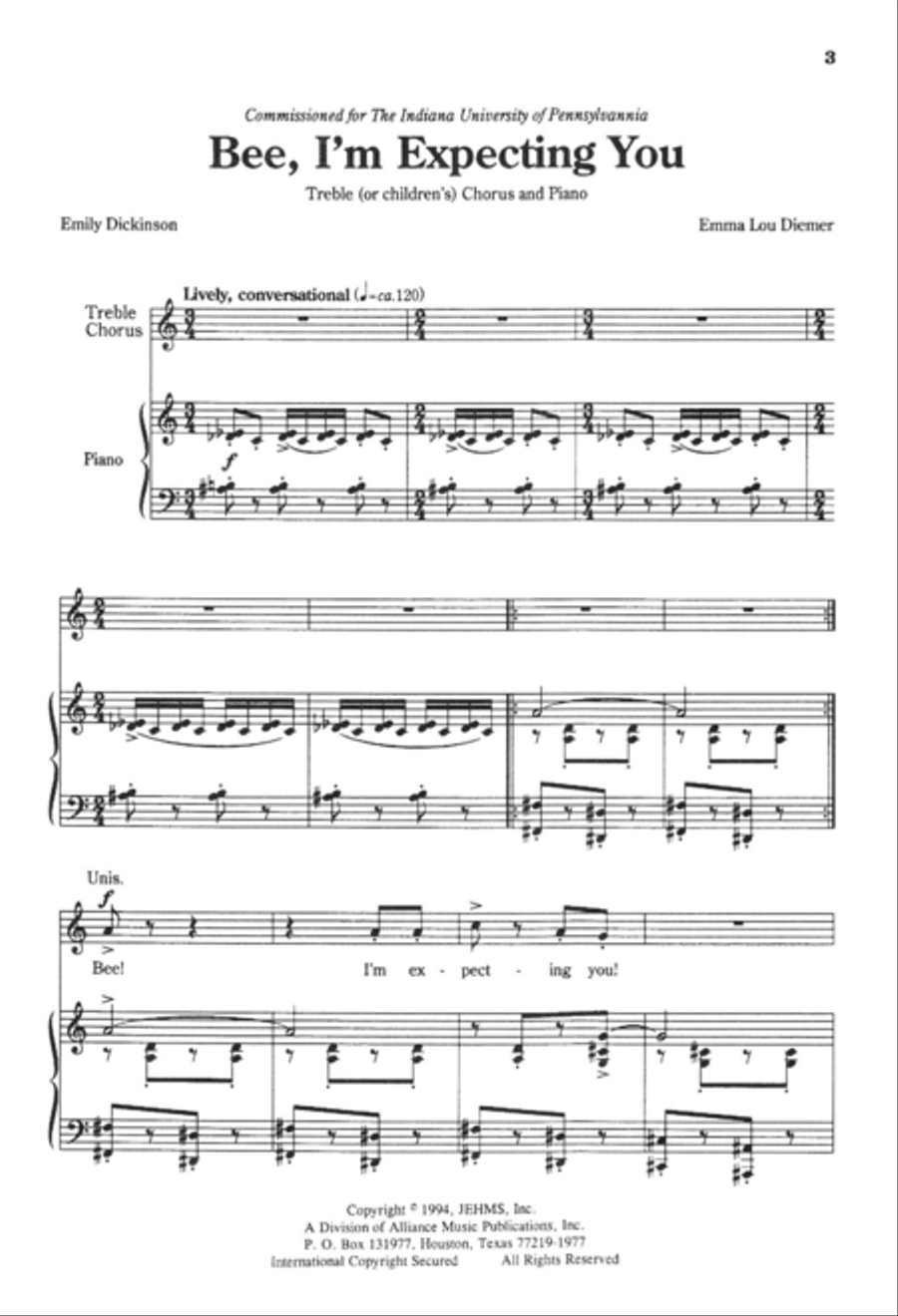 Bee! I'm Expecting You! Unison Choir scores gallery preview page 5