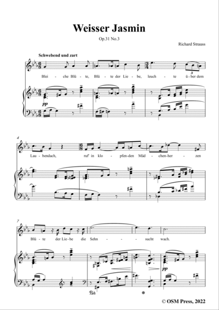 Richard Strauss-Weißer Jasmin,in c minor,Op.31 No.3 Voice scores gallery preview page 3