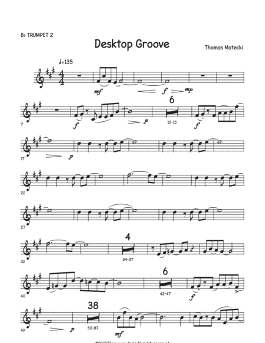 Desktop Grove for big band trumpet 2 Jazz Ensemble scores gallery preview page 1