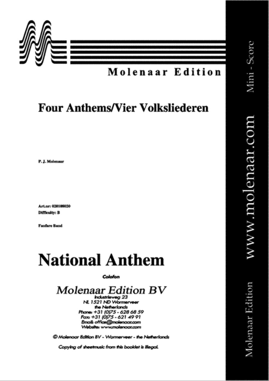 Four Anthems / Vier Volksliederen Fanfare Band scores gallery preview page 2