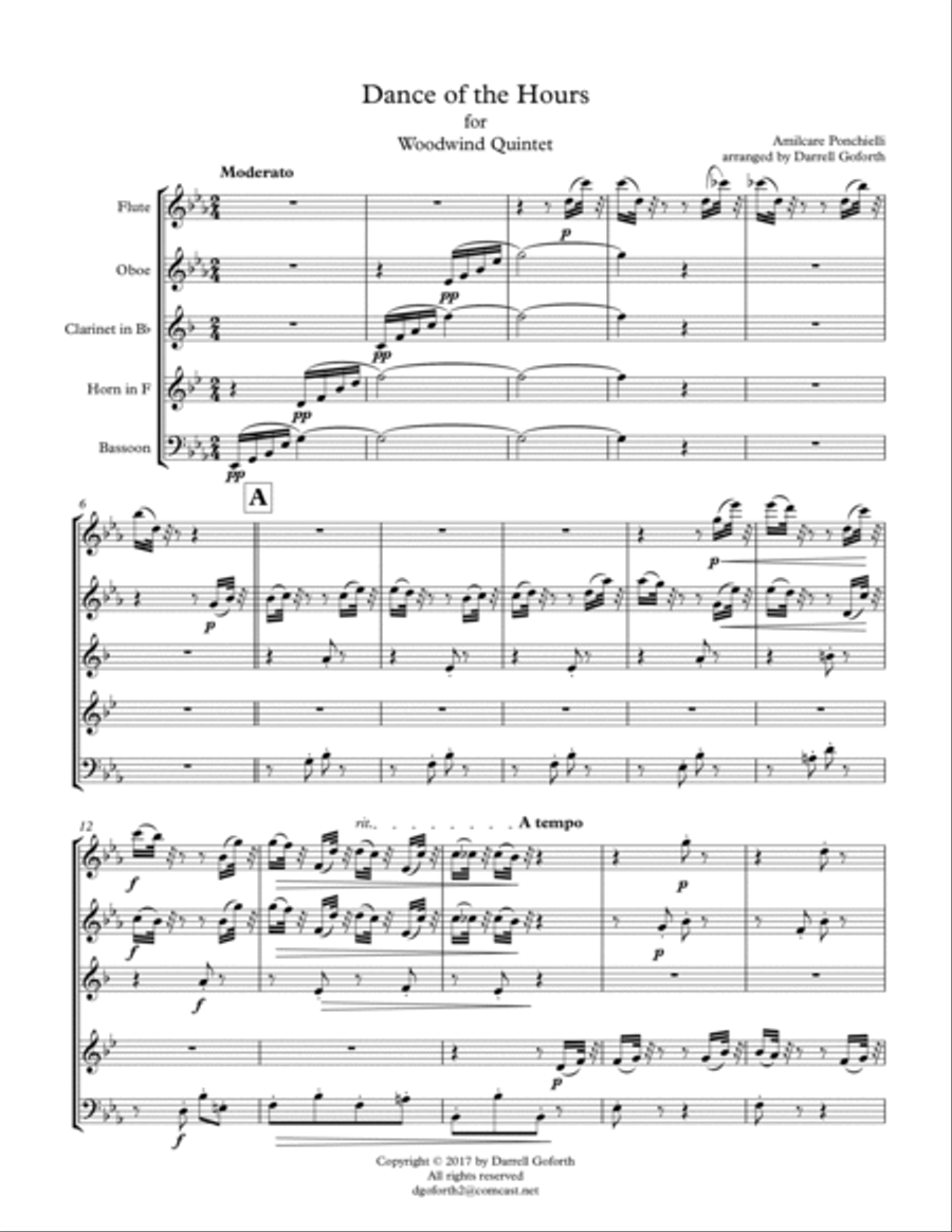 Dance of the Hours for Woodwind Quintet Woodwind Quintet scores gallery preview page 2