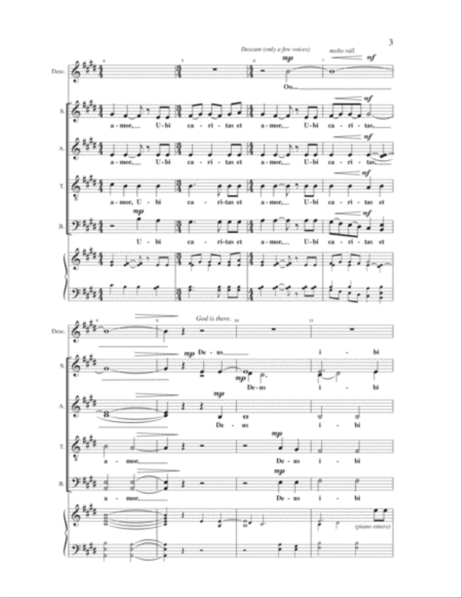 If Only the World (Ubi Caritas) 4-Part scores gallery preview page 2