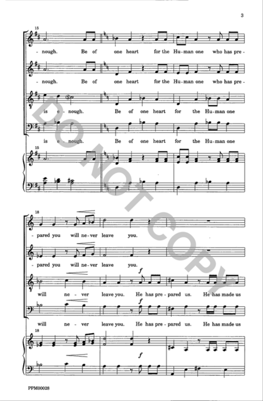 Do Not Weep and Do Not Grieve 4-Part scores gallery preview page 4