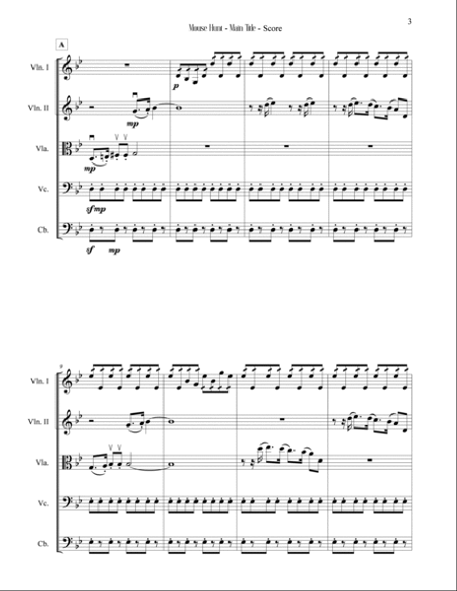 Mouse Hunt String Orchestra scores gallery preview page 3