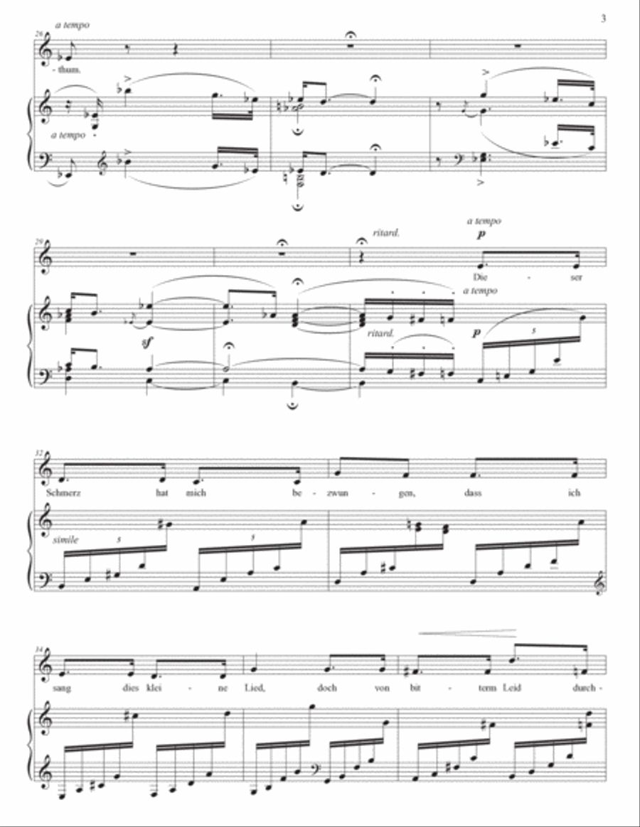 SCHUMANN: Stille Liebe, Op. 35 no. 8 (transposed to C major, B major, and B-flat major) Voice scores gallery preview page 4