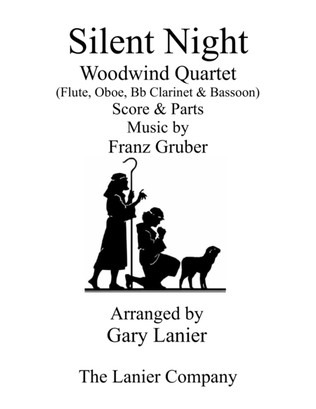 Book cover for Gary Lanier: SILENT NIGHT - Woodwind Quartet (Flt, Ob, Bb Clr, Bsn - Score & Parts)