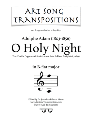 Book cover for ADAM: O Holy Night (transposed to B-flat major)