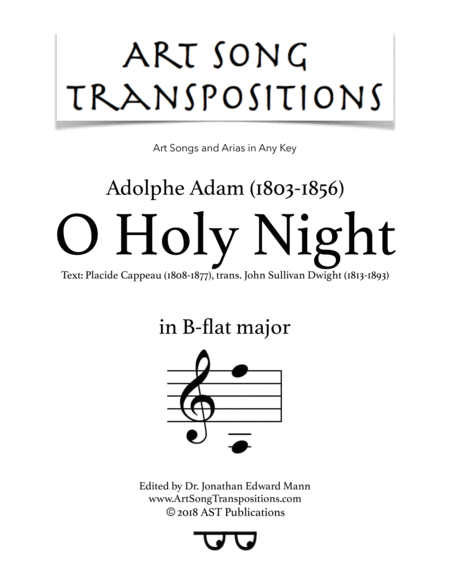 ADAM: O Holy Night (transposed to B-flat major)