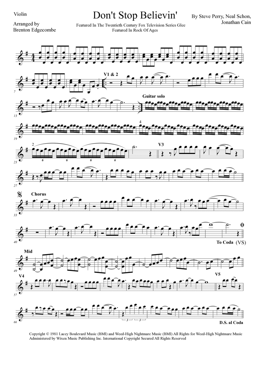 Don't Stop Believin' String Duet scores gallery preview page 1