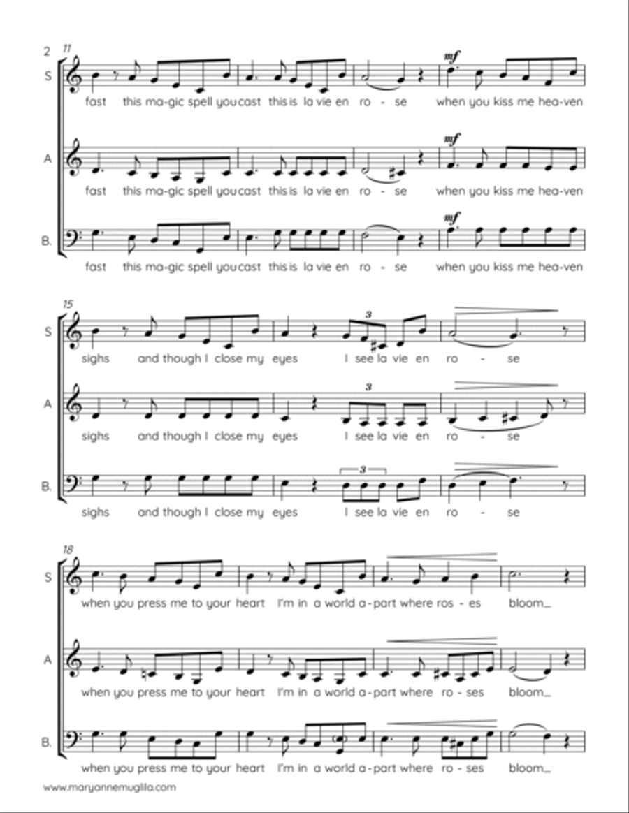 La Vie En Rose 3-Part scores gallery preview page 2