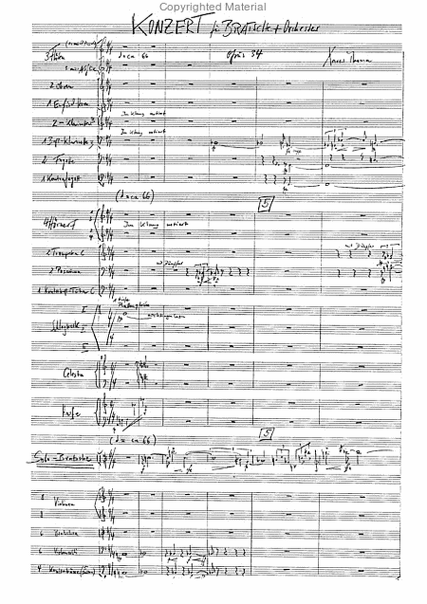 Konzert fur Bratsche und Orchester, op. 34 (1984/88) in einem Satz