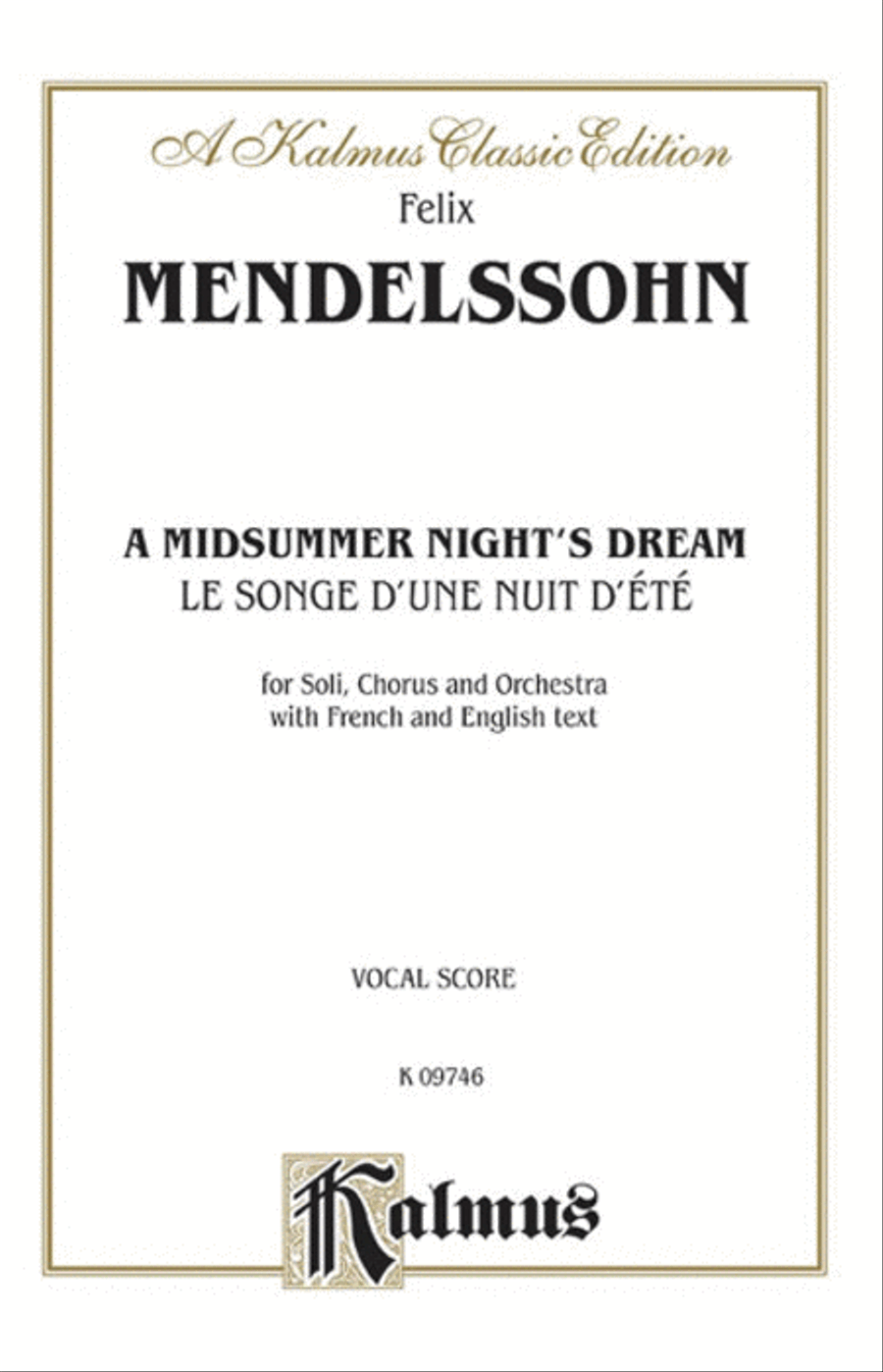 A Midsummer Night's Dream, Op. 61 Choir scores gallery preview page 1