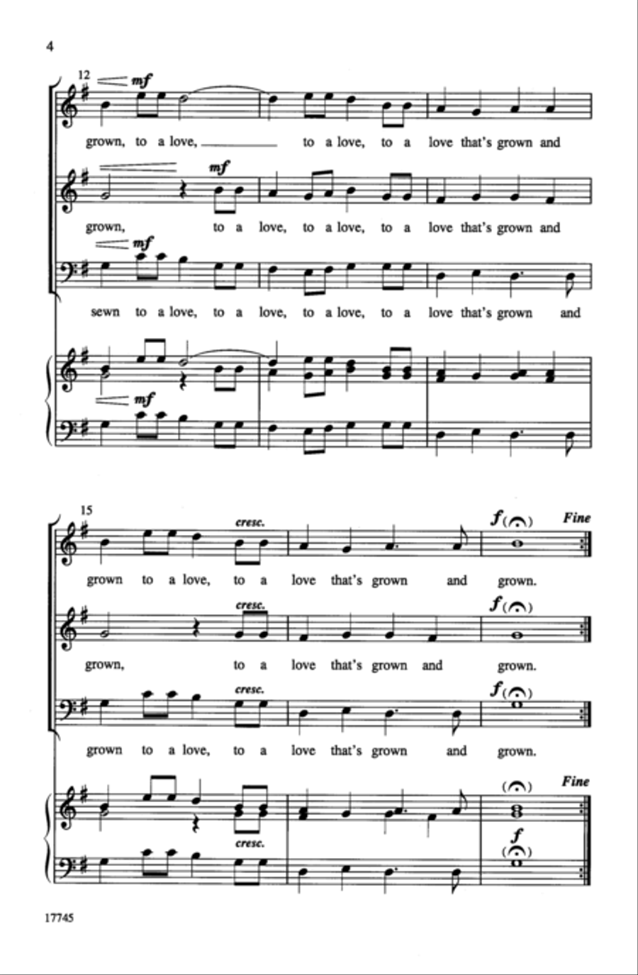 And the Green Grass Grew 3-Part scores gallery preview page 4