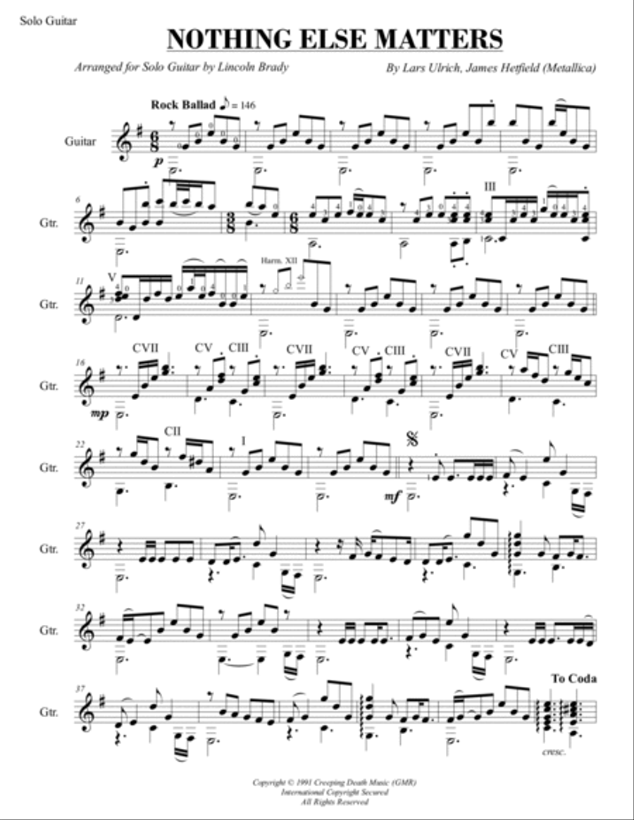 Nothing Else Matters Acoustic Guitar scores gallery preview page 3