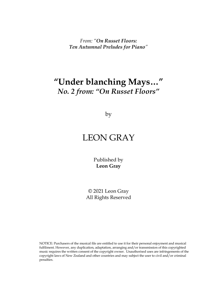 Blanching Mays, On Russet Floors (No. 2), Leon Gray Piano Solo scores gallery preview page 1