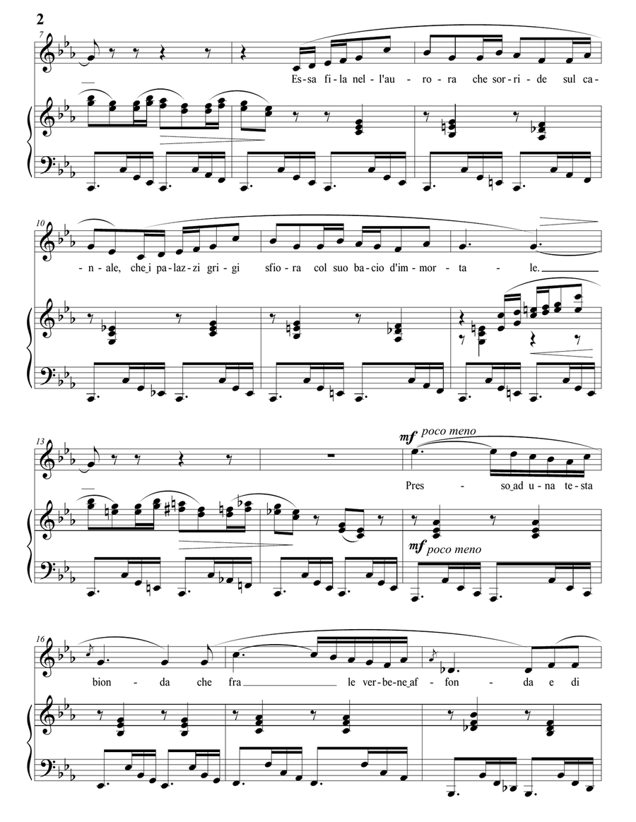BROGI: Visione Veneziana (transposed to C minor) Piano, Vocal scores gallery preview page 3