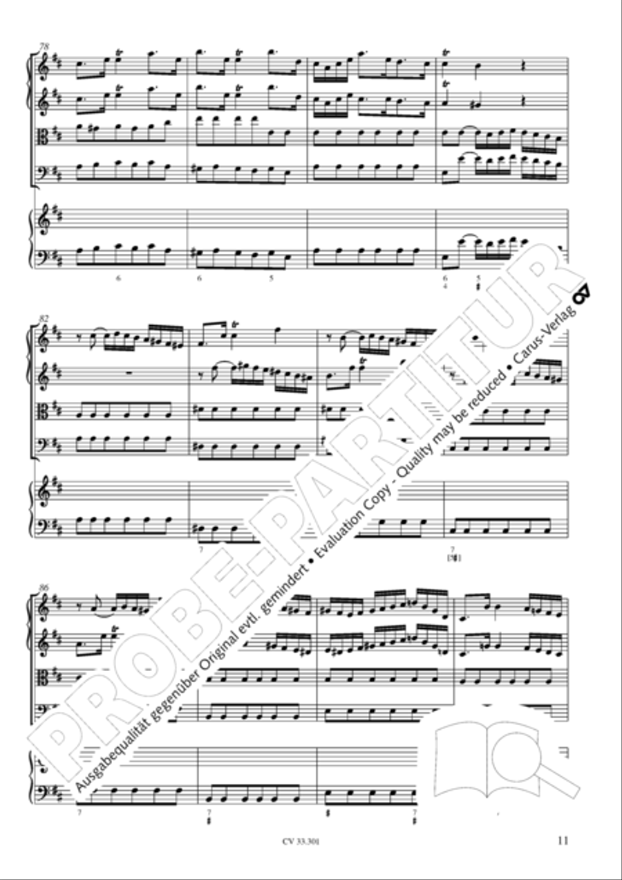 Concerto per il Cembalo in D Cello scores gallery preview page 12