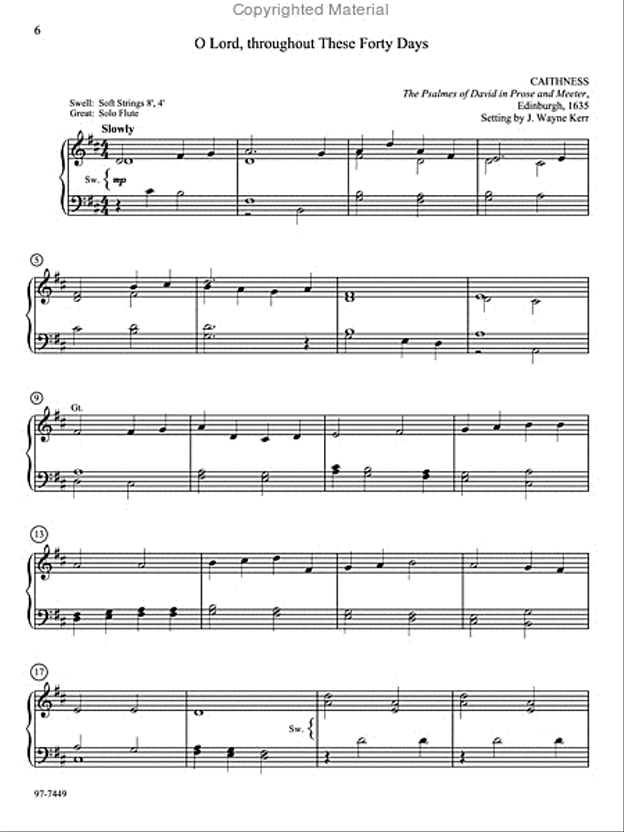 Throughout These Forty Days Organ scores gallery preview page 3