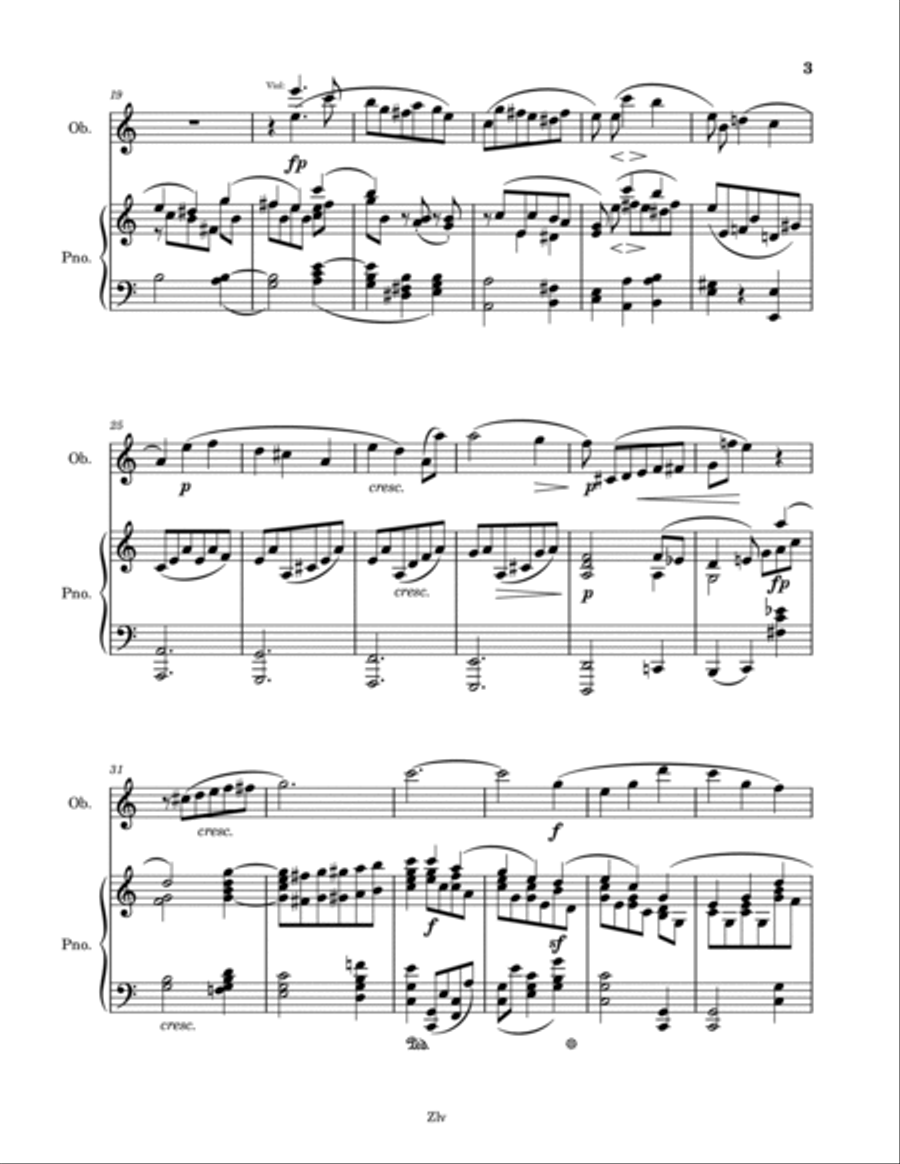 3 Romances, Op. 94 for Oboe and Piano - Robert Schumann Piano scores gallery preview page 3