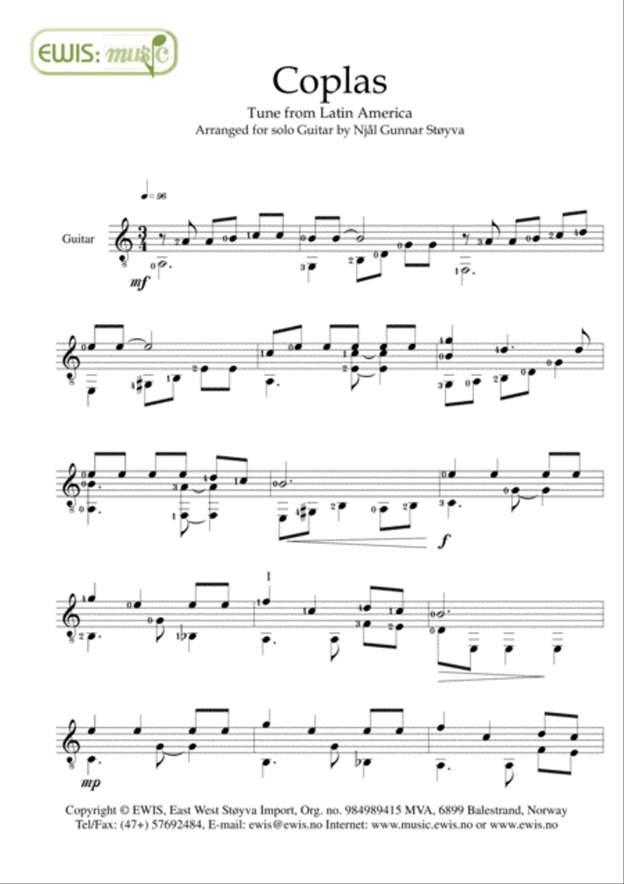 Test Upload - Coplas Acoustic Guitar scores gallery preview page 1