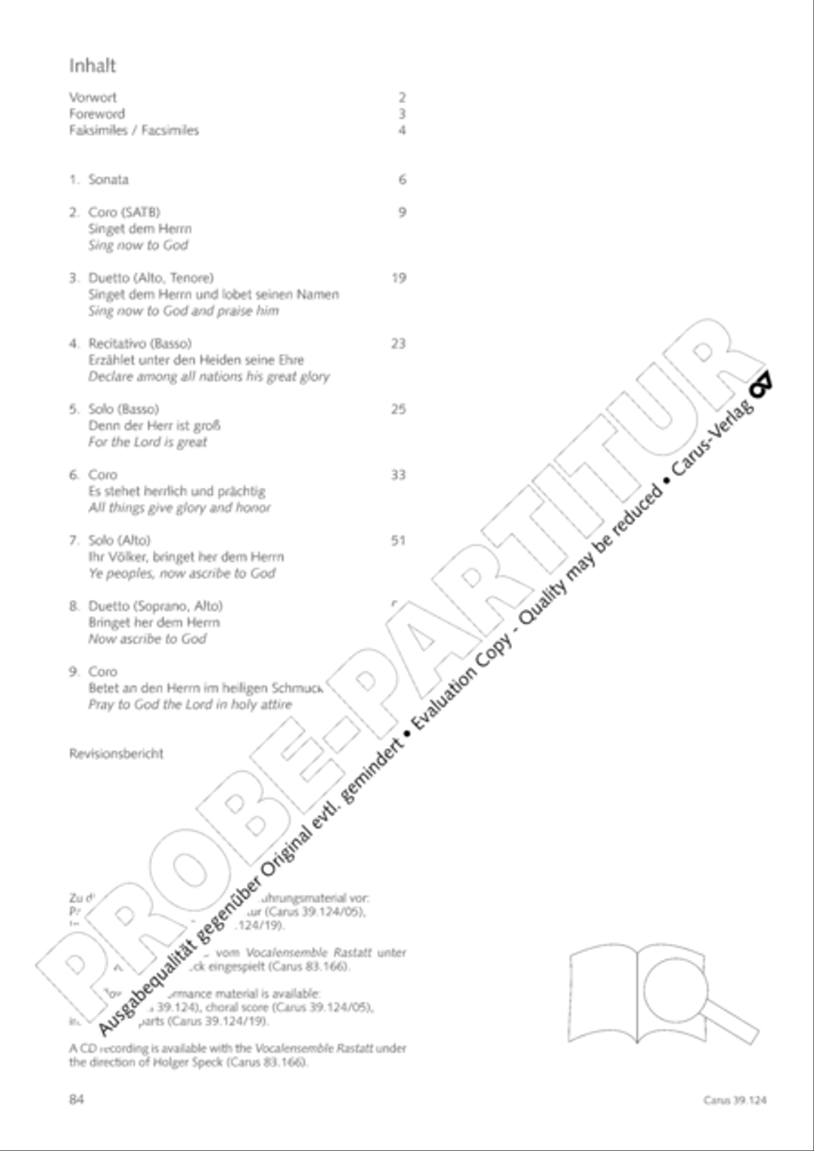Sing to the Lord a new song (Singet dem Herrn ein neues Lied) 4-Part scores gallery preview page 85